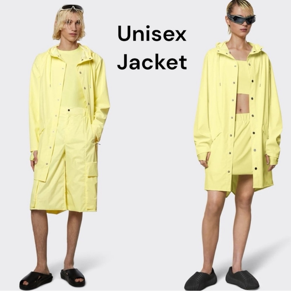 Nwt Rains Long Jacket W3 In Color Straw Size Xl U… - image 1